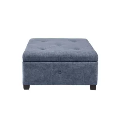 Kirkland's Home Navy Tufted Square Storage Ottoman- Benches & Ottomans