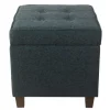 Kirkland's Home Navy Tufted Upholstered Storage Ottoman- Benches & Ottomans