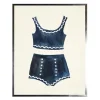 Kirkland's Home Navy Two Piece Bathing Suit Framed Art Print- Framed Art