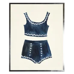 Kirkland's Home Navy Two Piece Bathing Suit Framed Art Print- Framed Art