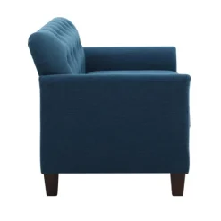 Kirkland's Home Navy Upholstered Button Tufted Loveseat- Sofas & Loveseats