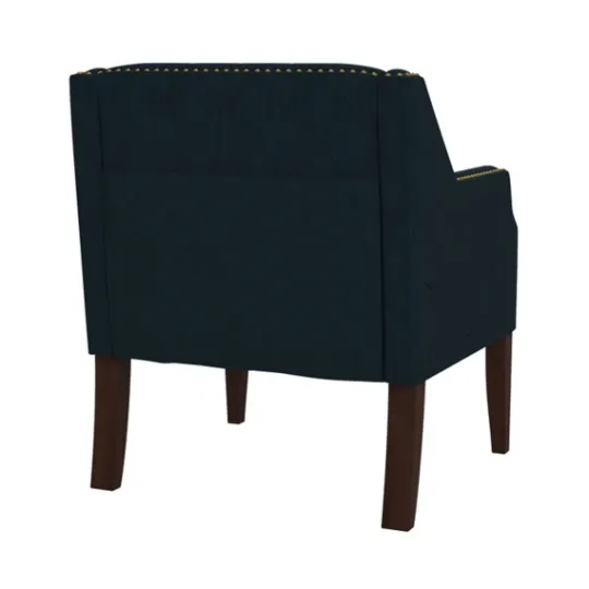 Kirkland's Home Navy Upholstered Button Tufted Accent Chair- Accent Chairs