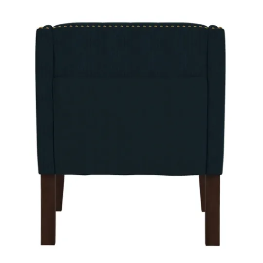 Kirkland's Home Navy Upholstered Button Tufted Accent Chair- Accent Chairs