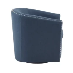 Kirkland's Home Navy Upholstered Nailhead Swivel Accent Chair- Accent Chairs