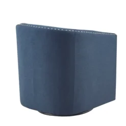 Kirkland's Home Navy Upholstered Nailhead Swivel Accent Chair- Accent Chairs
