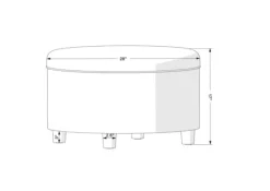 Kirkland's Home Navy Upholstered Round Storage Ottoman- Benches & Ottomans