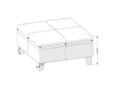 Kirkland's Home Navy Upholstered Square Storage Ottoman- Benches & Ottomans