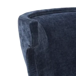 Kirkland's Home Navy Upholstered Wingback Swivel Counter Stool- Bar Stools & Counter Height Stools