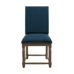 Kirkland's Home Navy Upholstered Wood Dining Chairs, Set Of 2- Dining Chairs