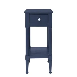 Kirkland's Home Navy Wood Coastal Compact Accent Table- Accent & End Tables