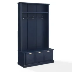 Kirkland's Home Navy Wood Storage Bench Hall Tree- Entryway Furniture