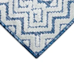 Kirkland's Home Navy Zig-Zag Ezra Indoor/Outdoor Area Rug, 7X9- Outdoor Rugs