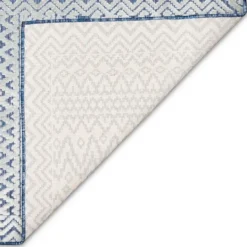 Kirkland's Home Navy Zig-Zag Ezra Indoor/Outdoor Area Rug, 4X7- Outdoor Rugs