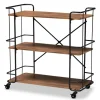 Kirkland's Home Nellie Walnut 3-Tier Mobile Bar Cart- Kitchen Islands & Bar Carts