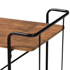 Kirkland's Home Nellie Walnut 3-Tier Mobile Bar Cart- Kitchen Islands & Bar Carts
