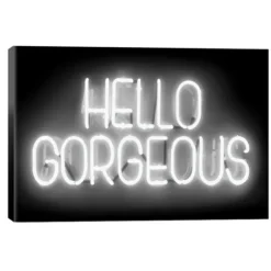 Kirkland's Home Neon Hello Gorgeous Canvas Art Print- Wall Quotes & Signs
