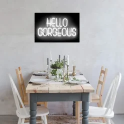 Kirkland's Home Neon Hello Gorgeous Canvas Art Print- Wall Quotes & Signs