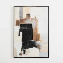 Kirkland's Home Neutral Abstract Hand Painted Framed Canvas Art- Canvas Art