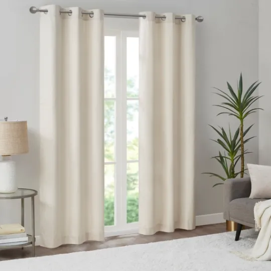 Kirkland's Home Neutral Basketweave Curtain Panel Set, 84 In.- Curtains & Drapes
