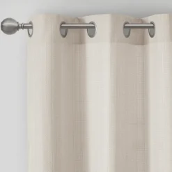 Kirkland's Home Neutral Basketweave Curtain Panel Set, 84 In.- Curtains & Drapes