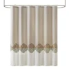 Kirkland's Home Neutral Block Embroidered Shower Curtain- Shower Curtains