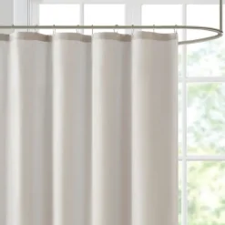 Kirkland's Home Neutral Block Embroidered Shower Curtain- Shower Curtains
