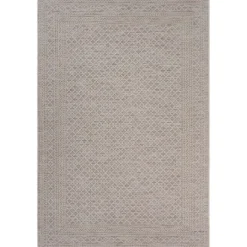 Kirkland's Home Neutral Bordered Lattice Outdoor Area Rug, 5X7- Outdoor Rugs