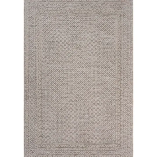 Kirkland's Home Neutral Bordered Lattice Outdoor Area Rug, 5X7- Outdoor Rugs