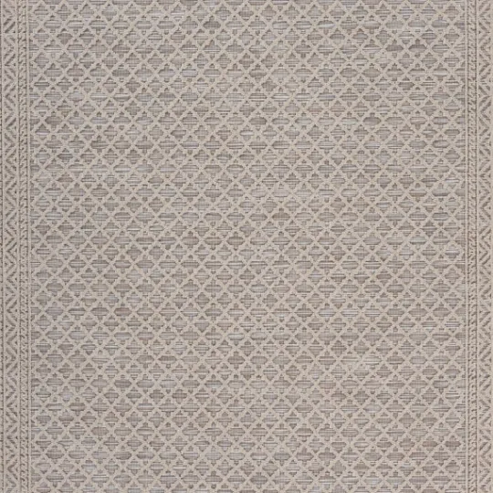 Kirkland's Home Neutral Bordered Lattice Outdoor Area Rug, 5X7- Outdoor Rugs