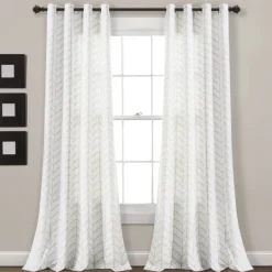 Kirkland's Home Neutral Chevron 2-Pc. Curtain Panel Set, 84 In.- Curtains & Drapes