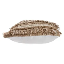 Kirkland's Home Neutral Embroidered Fringe Accent Pillow- Pillows