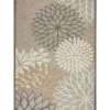 Kirkland's Home Neutral Floral Burst Outdoor Area Rug, 5X7- Outdoor Rugs