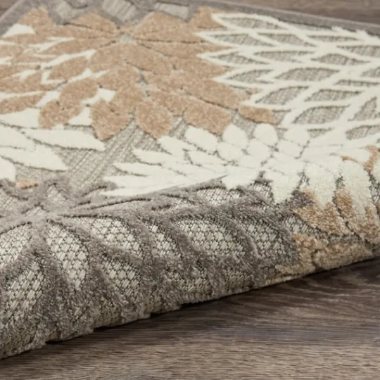 Kirkland's Home Neutral Floral Burst Outdoor Area Rug, 5X7- Outdoor Rugs