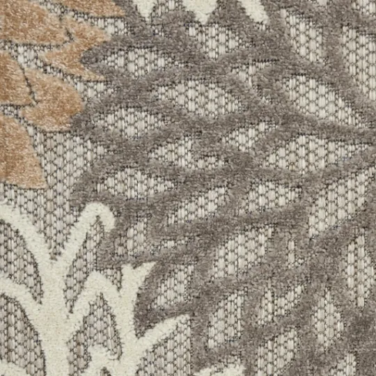 Kirkland's Home Neutral Floral Burst Outdoor Area Rug, 5X7- Outdoor Rugs