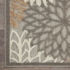 Kirkland's Home Neutral Floral Burst Outdoor Area Rug, 7X10- Outdoor Rugs