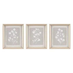 Kirkland's Home Neutral Floral Sprigs 3-Pc. Framed Art Set- Framed Art
