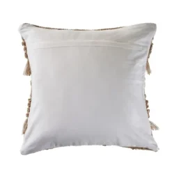 Kirkland's Home Neutral Geometric Fringe Accent Pillow- Pillows