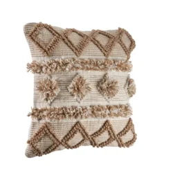 Kirkland's Home Neutral Geometric Pom Pom Pillow- Pillows