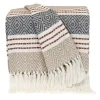 Kirkland's Home Neutral Herringbone Multi Striped Throw- Blankets & Throws