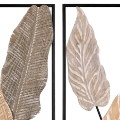 Kirkland's Home Neutral Leaves Metal Wall Plaques, Set Of 2- Wall Plaques