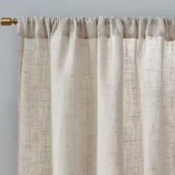 Kirkland's Home Neutral Linen Blend Curtain Panel Set, 84 In- Curtains & Drapes