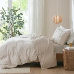 Kirkland's Home Neutral Oversized 3-Pc. King Duvet Cover Set- Duvets