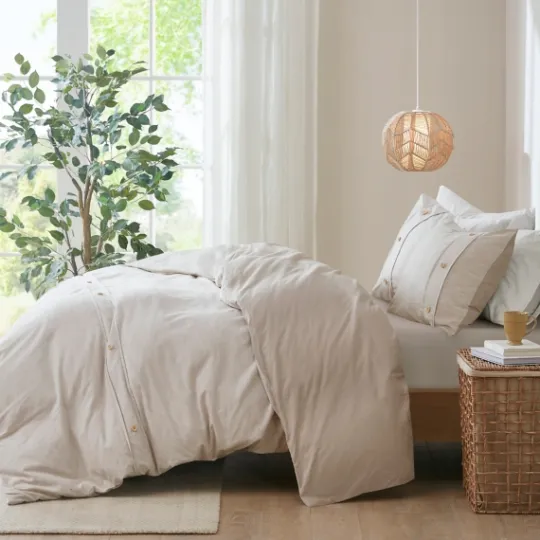 Kirkland's Home Neutral Oversized 3-Pc. Queen Duvet Cover Set- Duvets