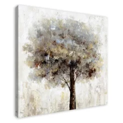 Kirkland's Home Neutral Painted Tree Square Canvas Art Print- Canvas Art