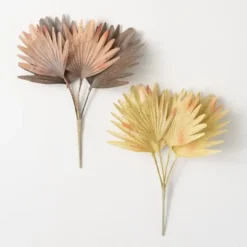 Kirkland's Home Neutral Palm Bushes, Set Of 2- Stems & Bouquets