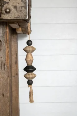 Kirkland's Home Neutral Southwest Wood Bead Tassel- Decorative Accents