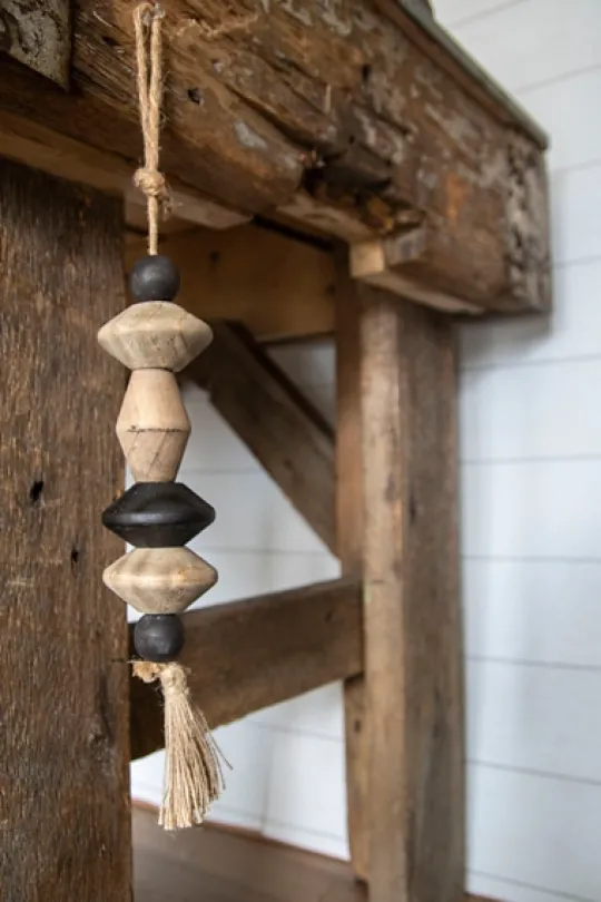 Kirkland's Home Neutral Southwest Wood Bead Tassel- Decorative Accents