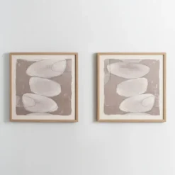 Kirkland's Home Neutral Stone Abstract I Framed Art Print- Framed Art