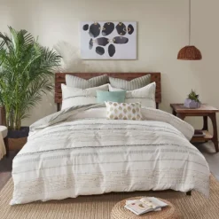 Kirkland's Home Neutral Stripe Full/Queen 3-Pc. Comforter Set- Comforters