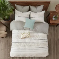 Kirkland's Home Neutral Stripe Full/Queen 3-Pc. Comforter Set- Comforters
